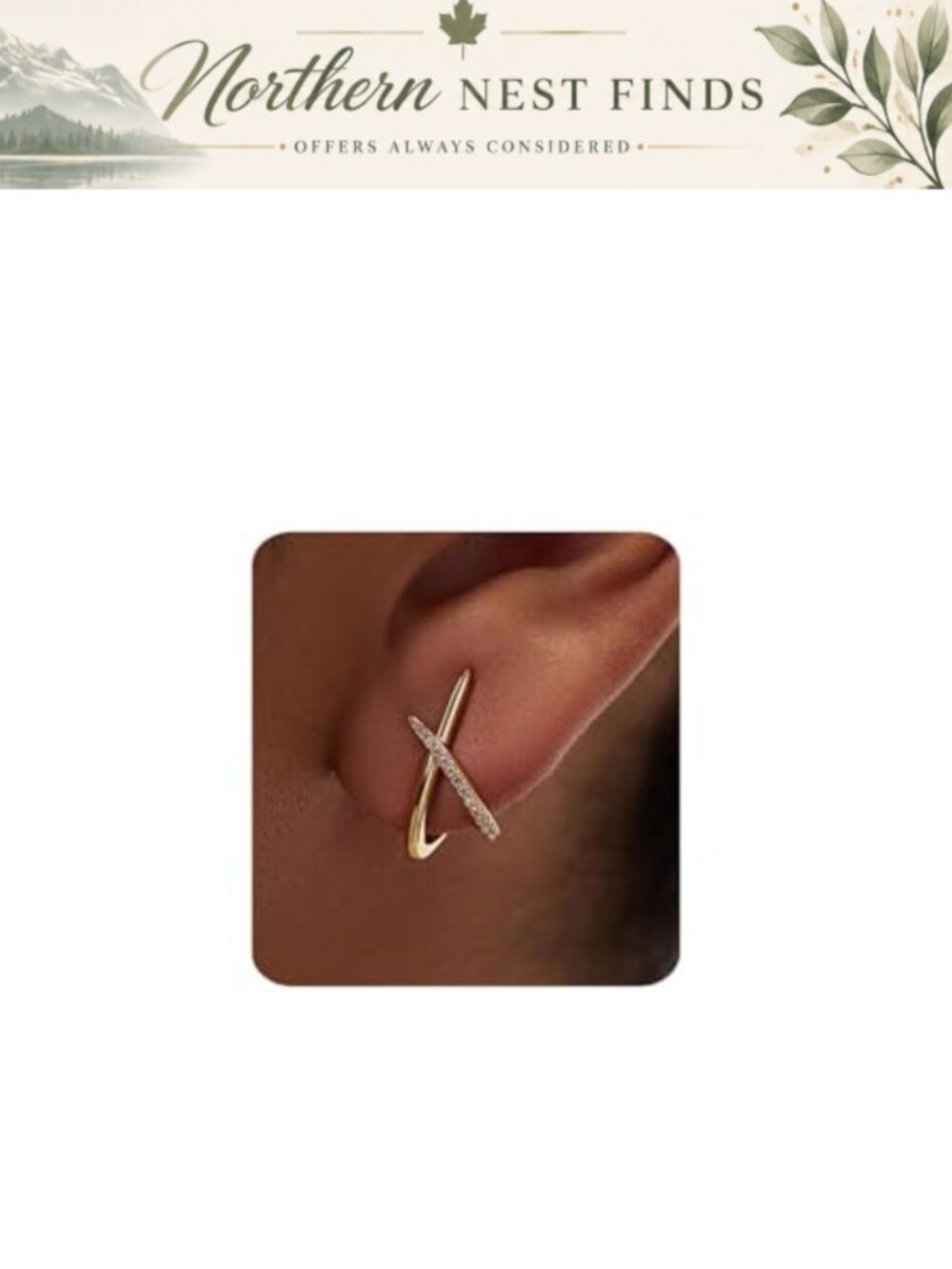 Gold Stud Earrings 14K Gold Plated Cubic Zirconia Minimalist Jewelry Gift